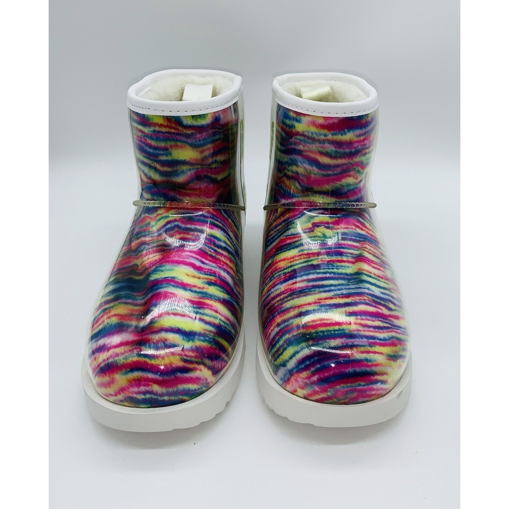 UGG Classics Women's Ankle Boots Clear Mini Pixelate White Waterproof Size 6 NEW - Picture 4 of 10